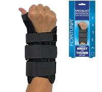 Fortuna Combined Wrist and Thumb Splint - Adjustable Wrist Support Brace with Aluminium Splints & Straps for Carpal Tunnel, Arthritis, Tendonitis, RSI & Thumb Pain Relief (Medium: Right (19cm-21cm))
