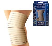 Fortuna Elasticated Support Wraps - Adjustable Compression for Wrist, Ankle, Knee & Elbow - Breathable Orthopaedic Supports for Pain Relief, Injury Recovery, Sports (Knee Wrap)