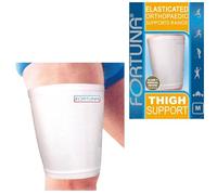 FORTUNA Elasticated Thigh Support - Firm Compression Sleeve for Hamstring, Quad & Leg Pain Relief - Sports Injury Recovery & Everyday Muscle Support (Small)