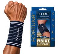 Fortuna Elasticated Wrist Support Brace with Strap - Adjustable Wrist Compression Wrap Relieves Pain, Tendonitis & Carpal Tunnel - Sports Wrist Supports for Men & Women, Left & Right Hand (Large)