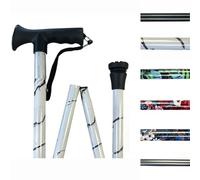 Fortuna Folding Walking Stick - Adjustable, Lightweight Foldable Cane for Men & Women - Soft Grip T-Handle, Non-Slip Rubber Tip, Wrist Strap - Ideal for Travel & Everyday Use (Marble Finish)