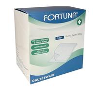Fortuna Gauze Swabs - 8 Ply Woven Cotton Pads for Wound Cleaning, First Aid, Burn Dressing & Medical Use - 20 Packs of 5pcs - Soft, Absorbent, Non-Adhesive Dressings (5cm x 5cm 8Ply)