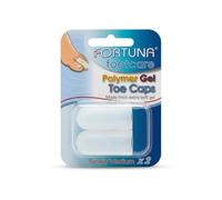 Fortuna Healthcare Polymer Gel Toe Caps Small/Medium, 2 Pack, Extra Soft Footcare Cushions for Corns, Calluses, Blisters, Ingrown Nails, Rubbing, Pressure, Friction and Sore Sensitive Digits