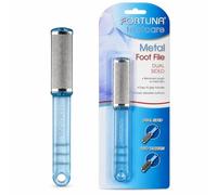 Fortuna Metal Foot File Dual Sided Pedicure Tool for Hard Skin, Rough Heels, Callus Removal, Washable Foot Rasp with Easy Grip Handle