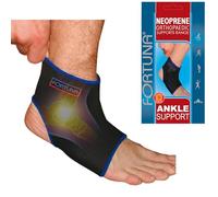 Fortuna Neoprene Ankle Support - Compression Ankle Brace for Plantar Fasciitis Support, Achilles Tendon Pain, Tendonitis & Sprained Ankle Recovery - Unisex (Large 26.5-31.5cm)
