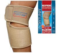 Fortuna Neoprene Elbow Support Universal - Compression Sleeve & Strap Brace for Tennis Elbow, Golfers Elbow, Sports Injury Recovery, Weightlifting & Pain Relief - Arm Support for Men & Women