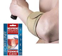 Fortuna Neoprene Tennis Elbow Support Strap - Adjustable Brace for Pain Relief, Epicondylitis, Golfers Elbow & Forearm Support - One Size Fits Left or Right Arm