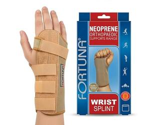 Fortuna Neoprene Wrist Splint Brace - Carpal Tunnel Wrist Support for Arthritis, Tendonitis, Sprains & Injury Relief - Orthopaedic Hand Splint for Right Wrist (Large/Right)