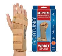 Fortuna Neoprene Wrist Splint Brace - Medium - Right Hand - Carpal Tunnel Wrist Support for Arthritis, Tendonitis, Sprains & Injury Relief - Orthopaedic Hand Splint for Right Wrist