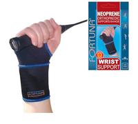 Fortuna Neoprene Wrist Support Brace - Universal Adjustable Strap for Left or Right Hand - Carpal Tunnel Support, Sprained Wrist, Tendonitis & Arthritis Pain Relief