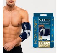 Fortuna Sports Elasticated Elbow Support Sleeve - Compression Brace for Men & Women - Tennis Elbow Support, Golfers Elbow, Weightlifting & Injury Recovery (X-Large)