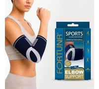 Fortuna Sports Elbow Support Sleeve - Compression Brace for Men & Women - Tennis Elbow Support, Golfers Elbow, Weightlifting & Injury Recovery (Small)
