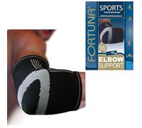Fortuna Sports Elbow Support Sleeve - Compression Brace for Men & Women - Tennis Elbow Support, Golfers Elbow, Weightlifting & Injury Recovery (Small)