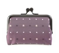 FORTUNA Tokyo Clasp Purse & Card Holder Nishijin Kyoto Jacquard Woven Silk 15. Sakura M - Made in Japan, Purple, Japanese Traditional