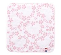 FORTUNA Tokyo Imabari Handkerchief Sakura Cherry Blossoms Design Mini Towel Cotton 100%, Made in Japan