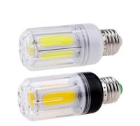 fortunate lights 2-Pack, LED COB Corn Bulb AC85-265V 6W E27/E12/E26/E14/B22 Home Chandelier Decor Bulbs(White Base-Warm White,E27)