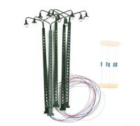FortunateSweet 5pcs OO Scale Model Train Lights Pre Wired LED Lamp Post for Railway Building Yard Lights Garden Decor