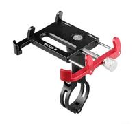 FortunateSweet Aluminum Alloy Mobile Phone Holder for PLUS6 Anti Theft and 360 Degree Rotation for Various Bikes and Motorcycles (Black and Red)