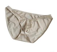 FortunateSweet Men Satin-like Briefs Narrow Belt Ice Panties Men Satin-like | Satin-like texture, narrow belt style, breathable material, solid white color, men's underwear