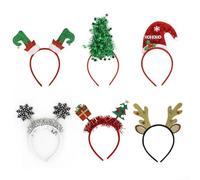 FortunateSweet Set of 6 Christmas Antler Headbands, Charming Hair Accessories for Festive Parties and Family Gatherings