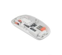FortunateSweet Sleek Three Mode Wireless Mouse in a Beautifully Designed Transparent Shell Offering Customizable DPI Settings Up to 2400 For Smooth Navigation (White)