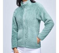 FortunateSweet Women's Fleece Zip Sweatshirt Thick Warm Velvet | Thick velvet lining, high neck zip design, warm fleece material, pure color style, regular fit length