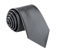 Fortunatever Classical Men's Handmade Tie,Solid Necktie With Gift Box(Dark Grey)