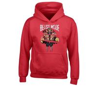 Fortune Beast Mode Slogan Unisex Printed Hooded Sweatshirt Red