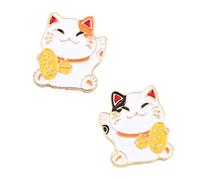 Fortune Brooch Pin Set Cartoon Cat Shaped Enamel Corsage Ornament Women's Fashion Accessory