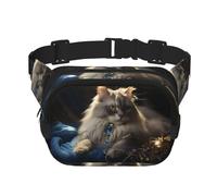 Fortune Cat Printed multifunctional waist bag, unisex trendy messenger bag, travel sports storage bag