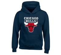 Fortune Chicago Bull Slogan Unisex Printed Hooded Sweatshirt Navy