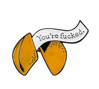 Fortune Cookie Enamel Pin Hat Pins Food Button Badge Brooch, L, Gemstone, goldstone