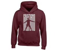 Fortune Cristiano Ronaldo Slogan Unisex Printed Hooded Sweatshirt Burgundy