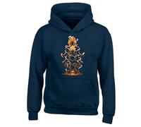 Fortune Dragon Ball Evolution Slogan Unisex Printed Hooded Sweatshirt Navy