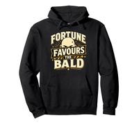 Fortune Favors The Bald Funny Dad Husband Grandpa Joke Dude Pullover Hoodie