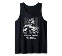 Fortune favors the brave. Battle Proverb Greek God Olympian Tank Top