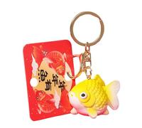 Fortune Fish Keynchain - Lucky Fish Doll Figurine - Cute Fish Figure, Cultural Fish Bag Blessing for Wealth Fortune