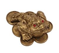 Fortune Frog,plplaaoo Feng Shui Money Frog Statue, Brass Ornaments Frogs Shape Auspicious Mean Bring Luck Money Drawing Living Room Decoration, Toad Feng Shui Decor, Ideal for Attracting Wealth