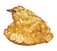 Fortune Frog Statue Feng Shui Money Frog Basin Statue Wealth Frog Good Luck Prosperity for Home Car Decoration