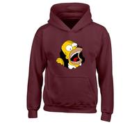 Fortune Funny Simpsons Slogan Unisex Printed Hooded Sweatshirt Burgundy