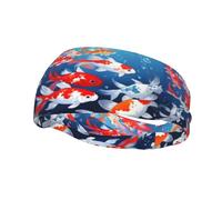 Fortune Koi Pattern Sports Sweatband Headscarf Head Bands For Women Men Suitable For Running Yoga Fitness Football