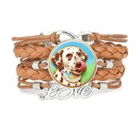 Fortune Novelty Cookies Dalmatian Dog Love Adjustable Leather Braided Brace