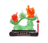 Fortune Ornament Creative Home Decor Gift Feng Shui Fish Statue Feng Shui Decor Home Office Decoration Tabletop Ornaments Good Lucky Fish Fortune Pendulum(Small)