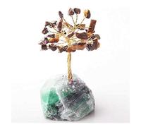 Fortune Ornament Crystal Lucky Money Tree Figurine Ornaments Feng Shui Gem Tree for Wealth Luck Home Office Decor Birthday Gift Fortune Pendulum(C)
