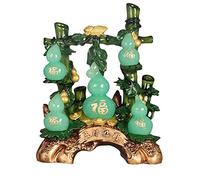 Fortune Ornament Lucky Jade Gourd Ornaments Living Room Office Decoration Traditional Chinese Feng Shui Decor Fortune Wealth Prosperity Decorative Statue Fortune Pendulum(Small)