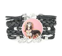 Fortune Sugar Cookies Poodle Dog Love Adjustable Leather Braided Bracelet B