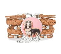 Fortune Sugar Cookies Poodle Dog Love Adjustable Leather Braided Bracelet B