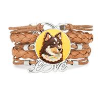 Fortune Sugar Cookies Shepherd Dog Love Adjustable Leather Braided Bracelet