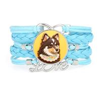 Fortune Sugar Cookies Shepherd Dog Love Adjustable Leather Braided Bracelet