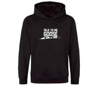 Fortune Talk To Me Goose Slogan Unisex Printed Hooded Sweatshirt Black